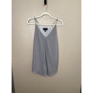 Premise Womens Black & White Striped Sleeveless Tank Top XL Polyester Sleeveless